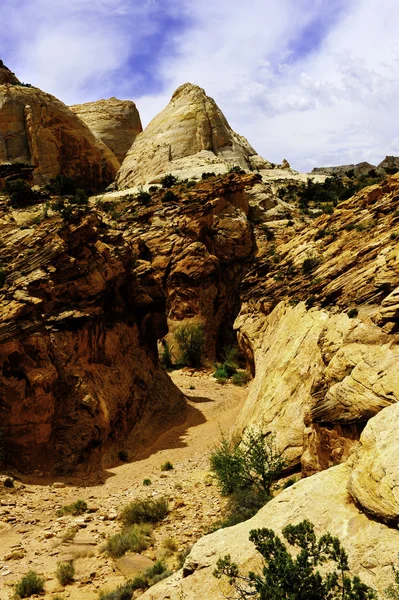 Sentiero escursionistico sulle rocce rosse — Foto Stock