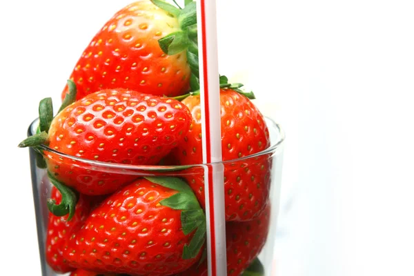 Stawberry in glass — Stock Photo, Image