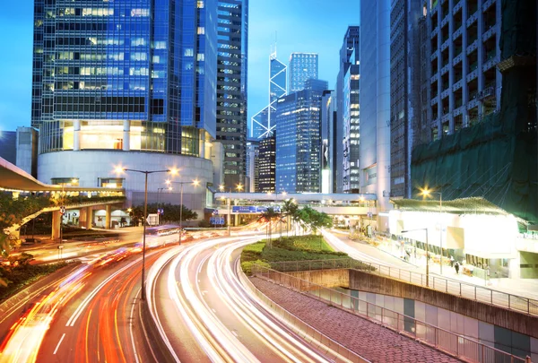 Strada e traffico nel centro di Hong Kong — Foto Stock