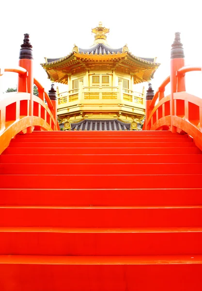 Orientální Zlatý pavilon Chi lin klášter a čínská zahrada, — Stock fotografie