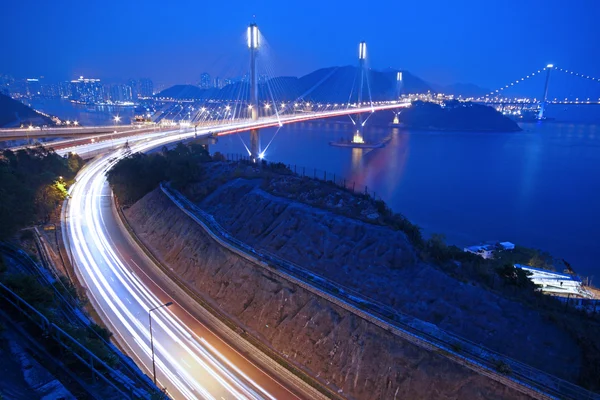 Gece hong Kong Ting kau Köprüsü — Stok fotoğraf