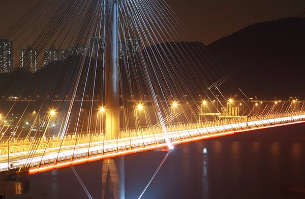 Ting Kau Bridge in Hong Kong at night — Stock Photo, Image