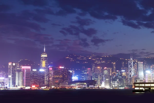 Χονγκ Κονγκ τη νύχτα — Φωτογραφία Αρχείου