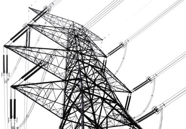 Power transmission tower on sky clipart