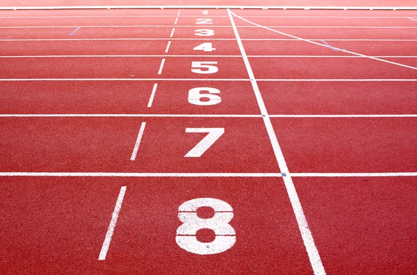 Starting lane of running track — Stock Photo, Image