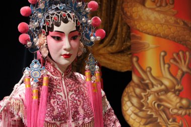 Chinese opera dummy ,it is a toy,not real man clipart