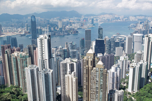 Hong Kong at day and modern buildings