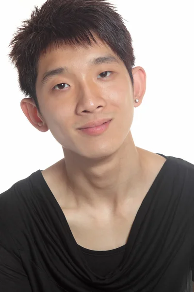 Closeup retrato de jovem homem de asiático com copyspace em branco . — Fotografia de Stock