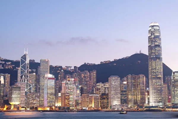 Hora mágica do porto de Victoria, Hong Kong — Fotografia de Stock
