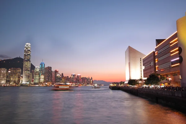 Magiczna godzina portu Victoria, Hong Kong — Zdjęcie stockowe