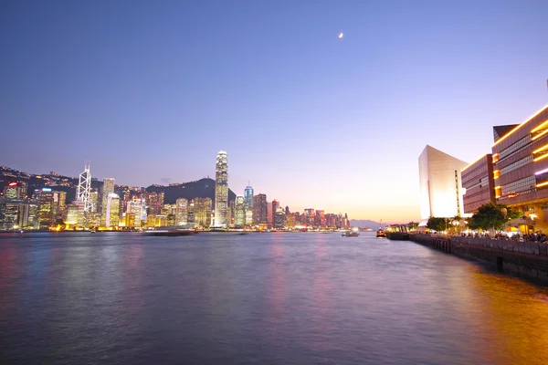 Ora magica del porto di Victoria, Hong Kong — Foto Stock