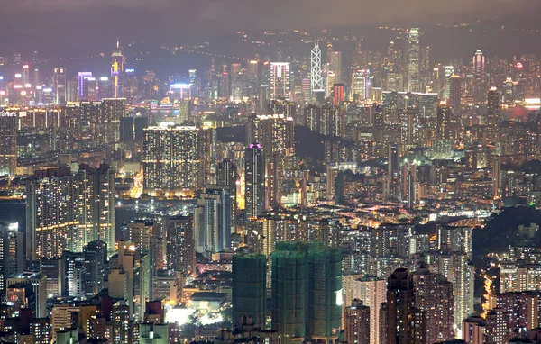 Hong Kong város éjjel. — Stock Fotó