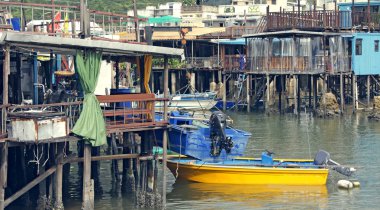 Tai O fishing village in Hong Kong clipart