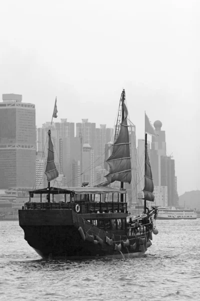 Hong kong limanının yelkenli — Stok fotoğraf