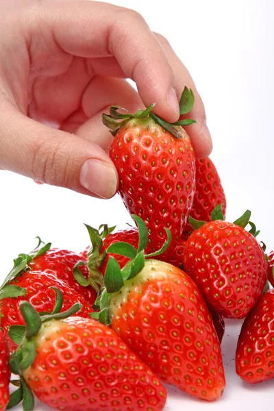 Takeing stawberry — Stock Photo, Image