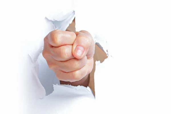 Fist from paper — Stock Photo, Image