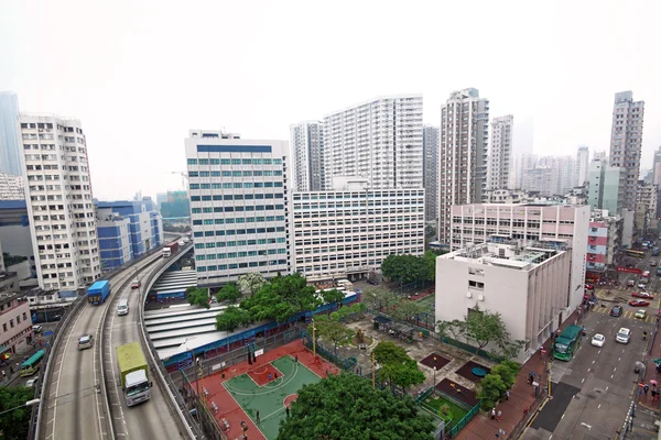 Ruch w centrum miasta, hongkong — Zdjęcie stockowe