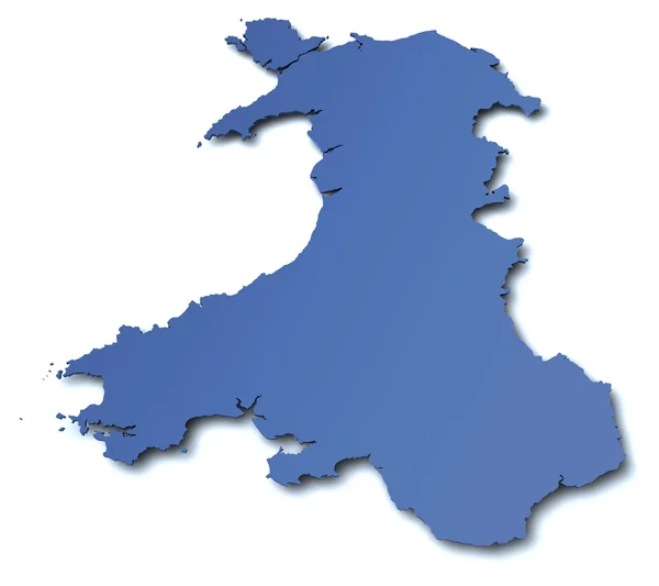 Mapa do País de Gales — Fotografia de Stock