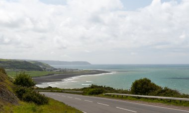 View looking north towards Aberaeron Ceredigion, West Wales clipart