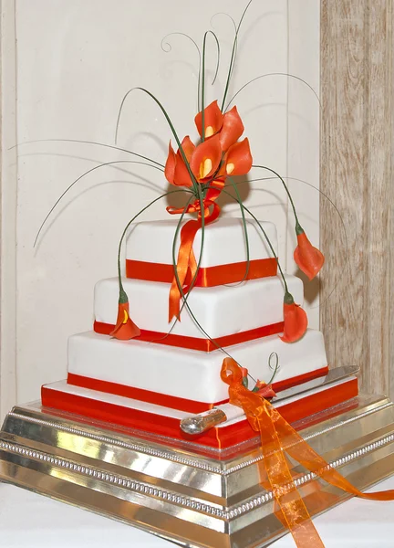 결혼 케이크를 클로즈업하는 모습 — 스톡 사진