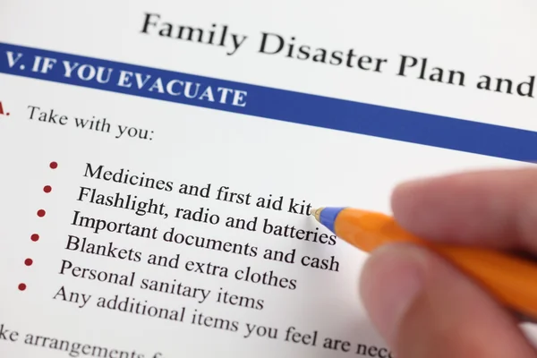 Katastrophenplan für Familien — Stockfoto