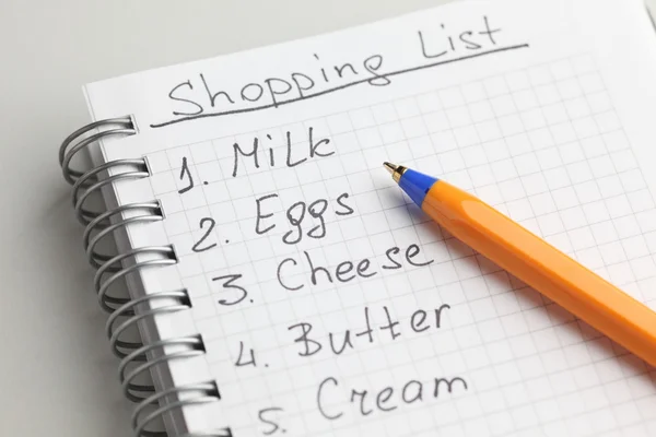 Shopping List — Stockfoto