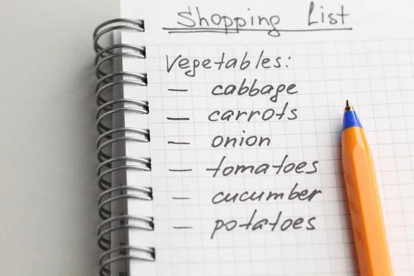 Shopping List — Stock Photo, Image