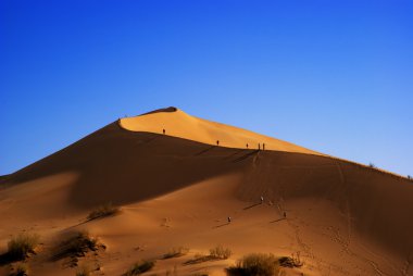 Sand dune in desert national park Altyn-Emel clipart