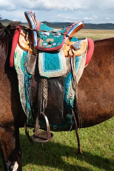 Sela de cavalo mongol tradicional — Fotografia de Stock
