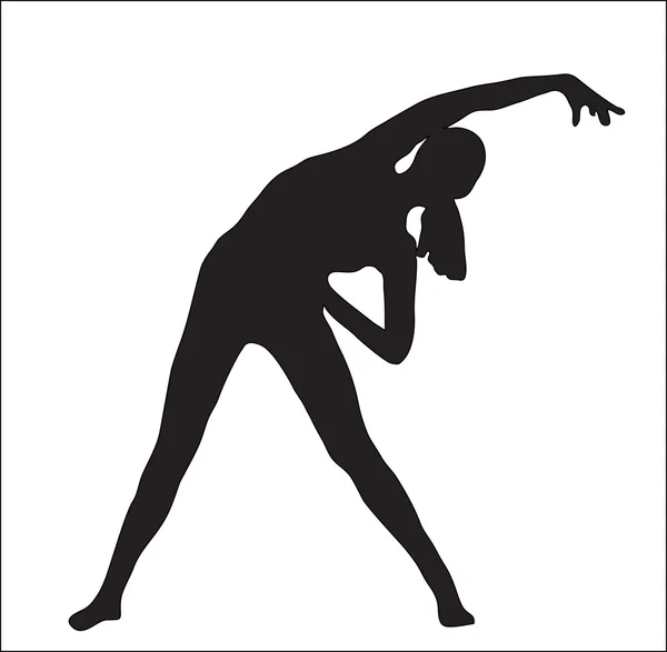 Abstraction. A silhouette of the girl engaged gymnastics — Stock Vector