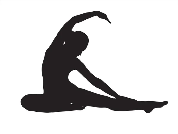 抽象化です。女の子が従事している体操のシルエット — ストックベクタ