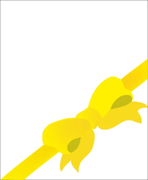 卡登记。一个美丽的黄色蝴蝶结设计 — 图库矢量图片