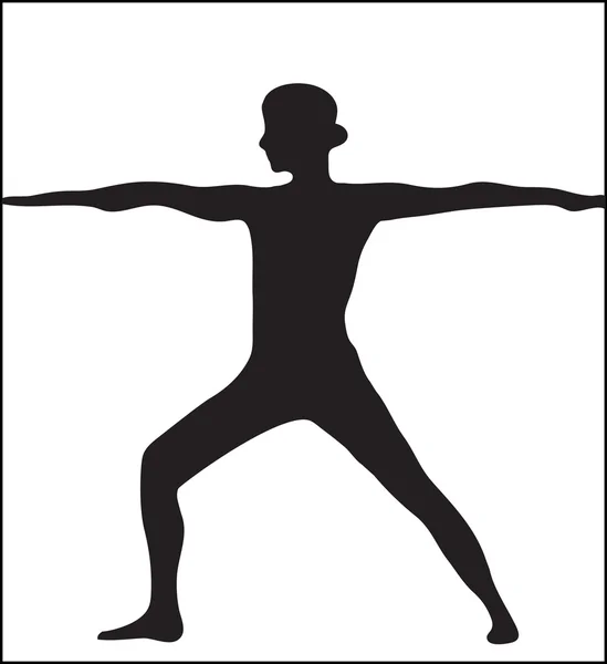 Abstraktion. en silhuett av flickan engagerade gymnastik — Stock vektor