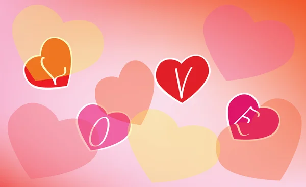 Abstrakter Hintergrund. ein pinkfarbener Hintergrund mit Herzen und einer Inscri — Stockvektor
