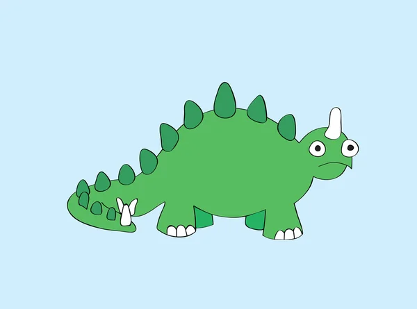 Un reptile. Belle un petit dinosaure vert . — Image vectorielle