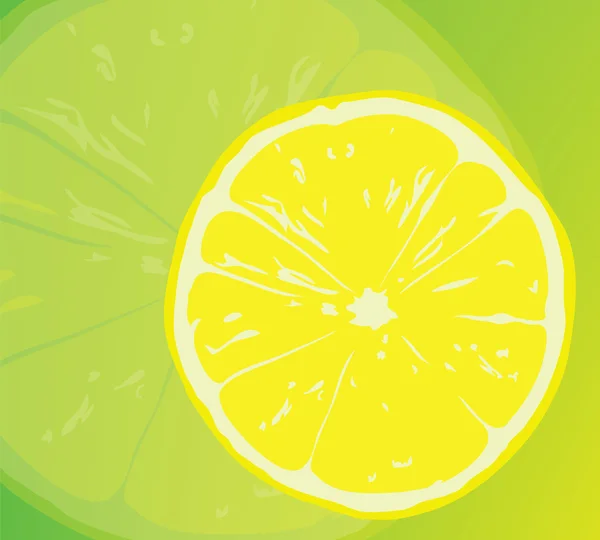 Saftige gelbe Zitrone. — Stockvektor
