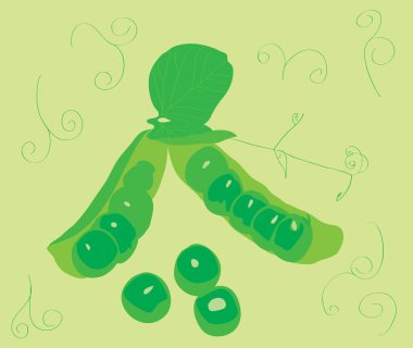 Juicy green peas. clipart