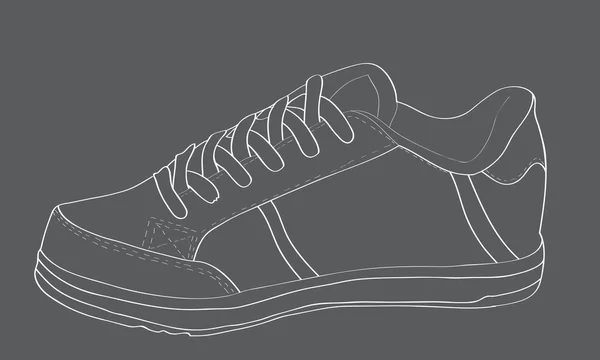 Zapatillas deportivas con cordones . — Vector de stock