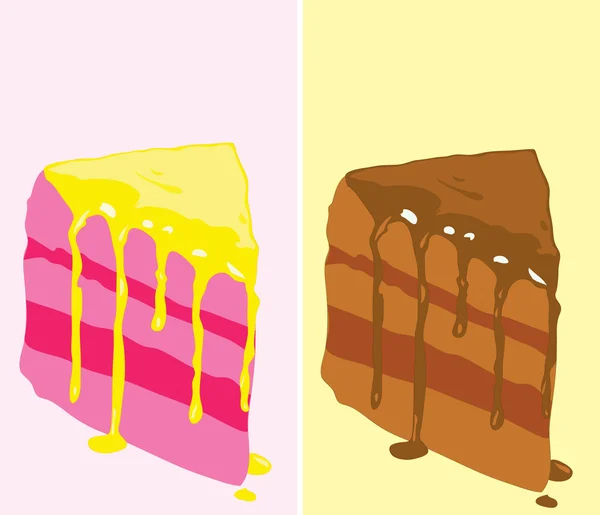 Dva kusy sladký dort. — Stockový vektor
