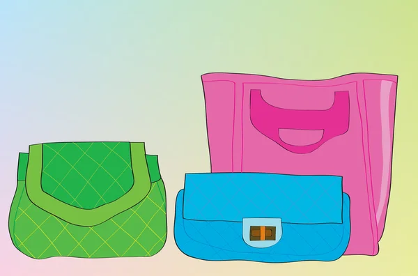Diseño de bolsas femeninas de color . — Vector de stock