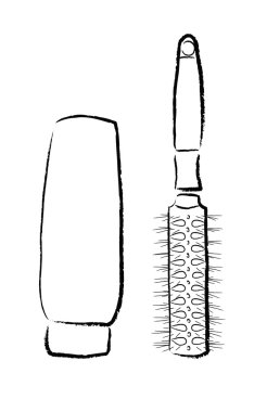 şampuan ve saç fırçası abstraknoe görüntü.