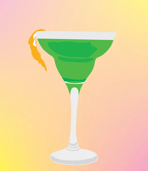Cocktail com casca de laranja . — Vetor de Stock