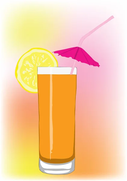 Koktajl z kanalików i parasol pomarańczowy. — Wektor stockowy