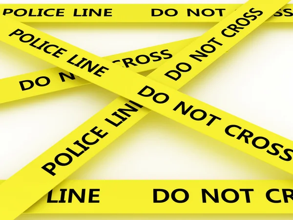 Linia policji nie krzyż. 3D — Zdjęcie stockowe