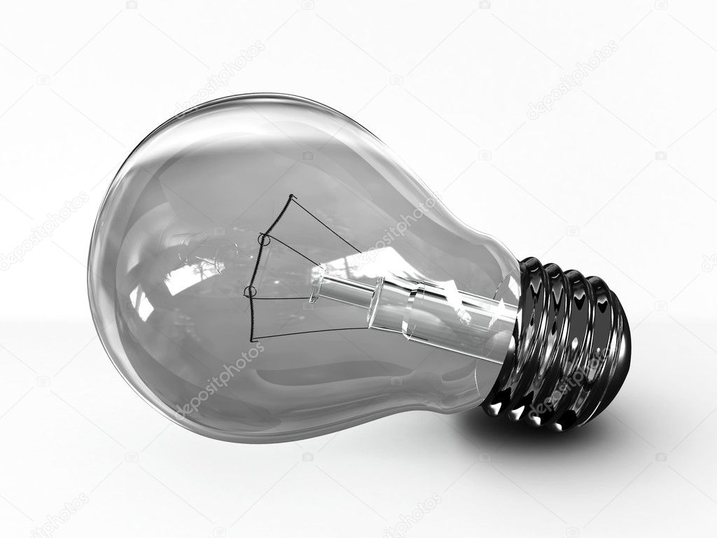 Light bulb isolated. on white background. 3D