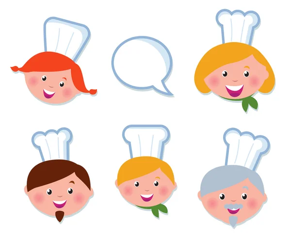 Cute cooking and icons set - chef family ( isolated on white ) Royalty Free Stock Illustrations