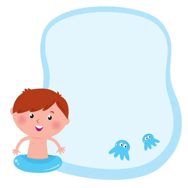 Κενό πρότυπο / banner για παιδιά κολύμπι - διάνυσμα — Διανυσματικό Αρχείο