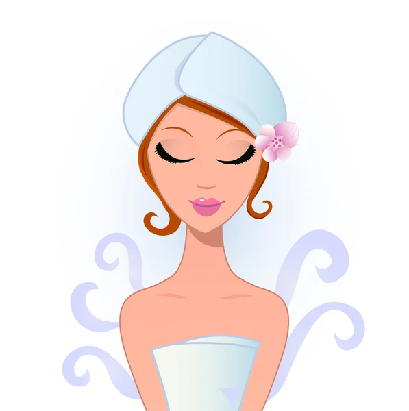 Wellness and spa woman - isolated on white — Stock Vector