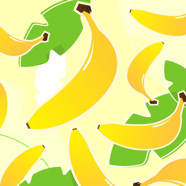 Banana: Frutta tropicale fresca consistenza o motivo (giallo e gre — Vettoriale Stock