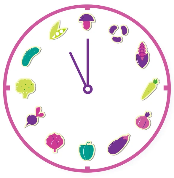 Час для здорової їжі ізольовано на білому — стоковий вектор
